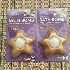 Village Naturals Star Bath Bomb With Floating Candle Size 3.5 OZ Lot of 2